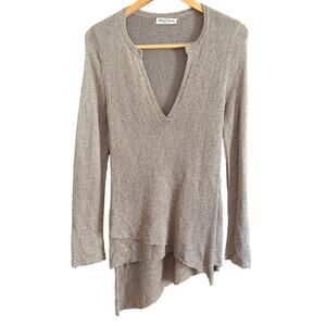 BALL OF COTTON | Handloomed Drapey Knit Asymmetrical Hem Lagenlook Sweater | XS